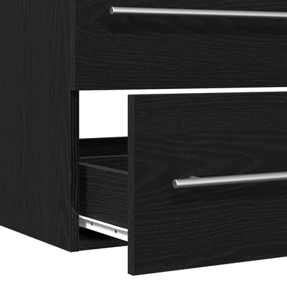 vidaXL Bathroom Sink Cabinet Black Oak 80x38.5x48 cm Engineered Wood