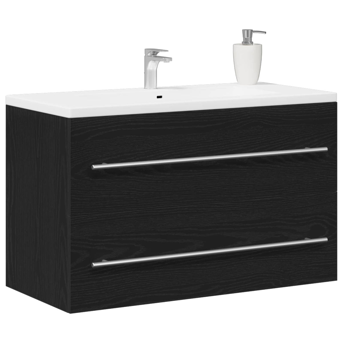 vidaXL Sink Cabinet Black Oak 80x38,5x48 cm Engineered Wood