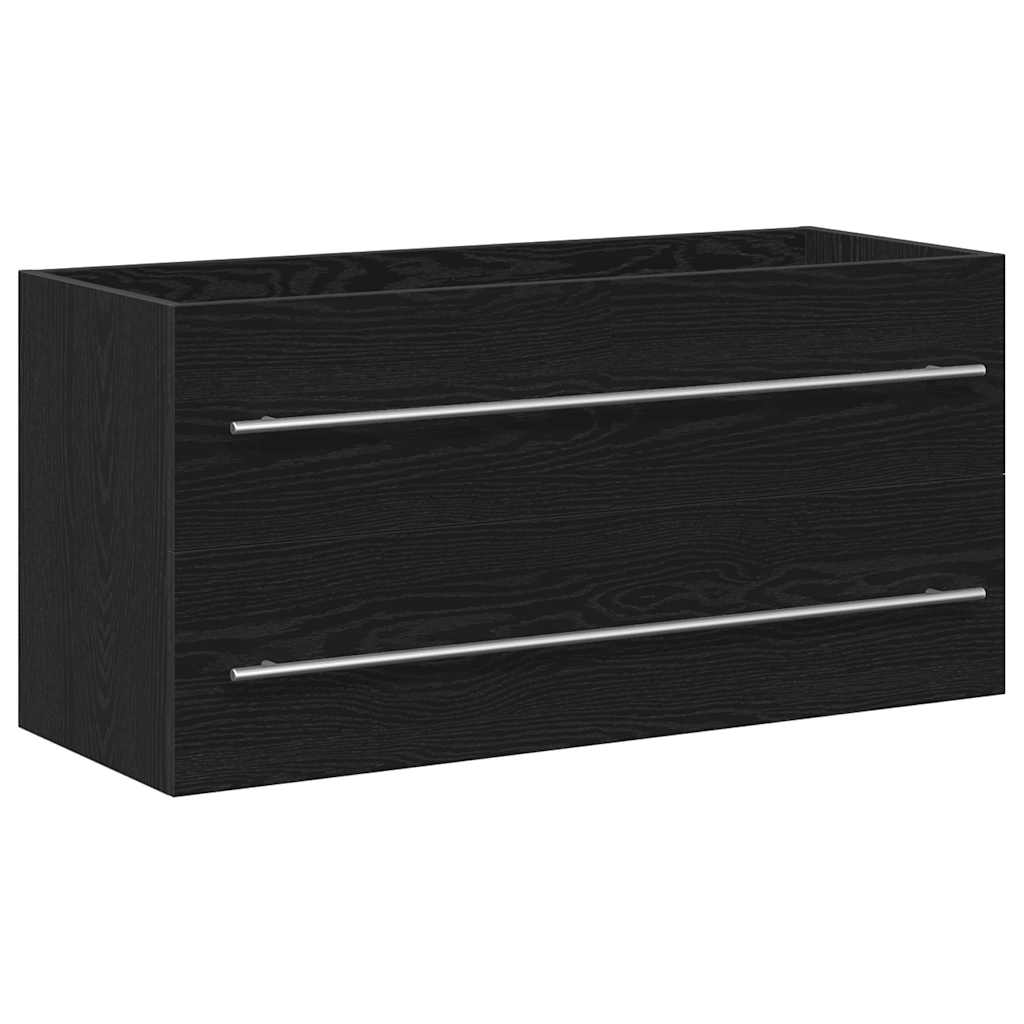 vidaXL Bathroom Sink Cabinet Black Oak 100x38,5x48 cm Engineered Wood
