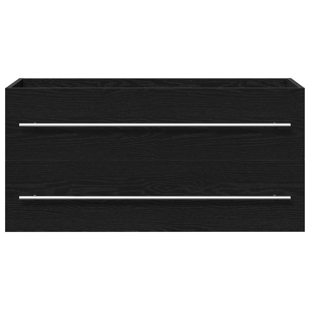 vidaXL Bathroom Sink Cabinet Black Oak 100x38.5x48 cm Engineered Wood