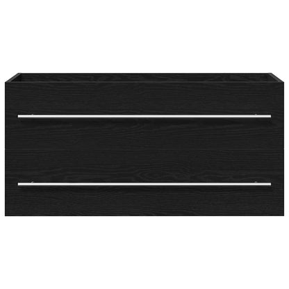 vidaXL Bathroom Sink Cabinet Black Oak 100x38.5x48 cm Engineered Wood