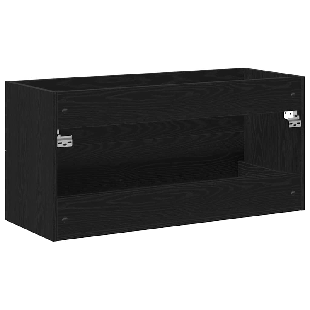 vidaXL Bathroom Sink Cabinet Black Oak 100x38.5x48 cm Engineered Wood