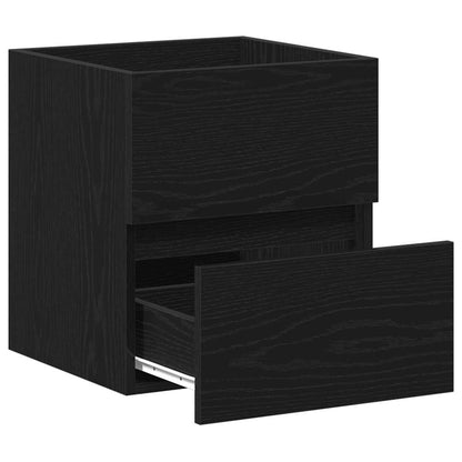 vidaXL Bathroom Sink Cabinet Black Oak 41x38,5x45 cm Engineered Wood