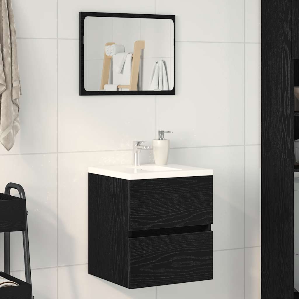 vidaXL Bathroom Sink Cabinet Black Oak 41x38,5x45 cm Engineered Wood