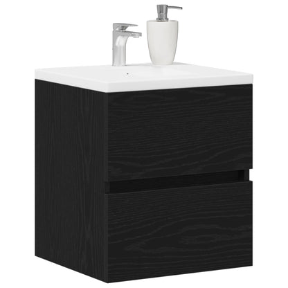 vidaXL Bathroom Sink Cabinet Black Oak 41x38,5x45 cm Engineered Wood