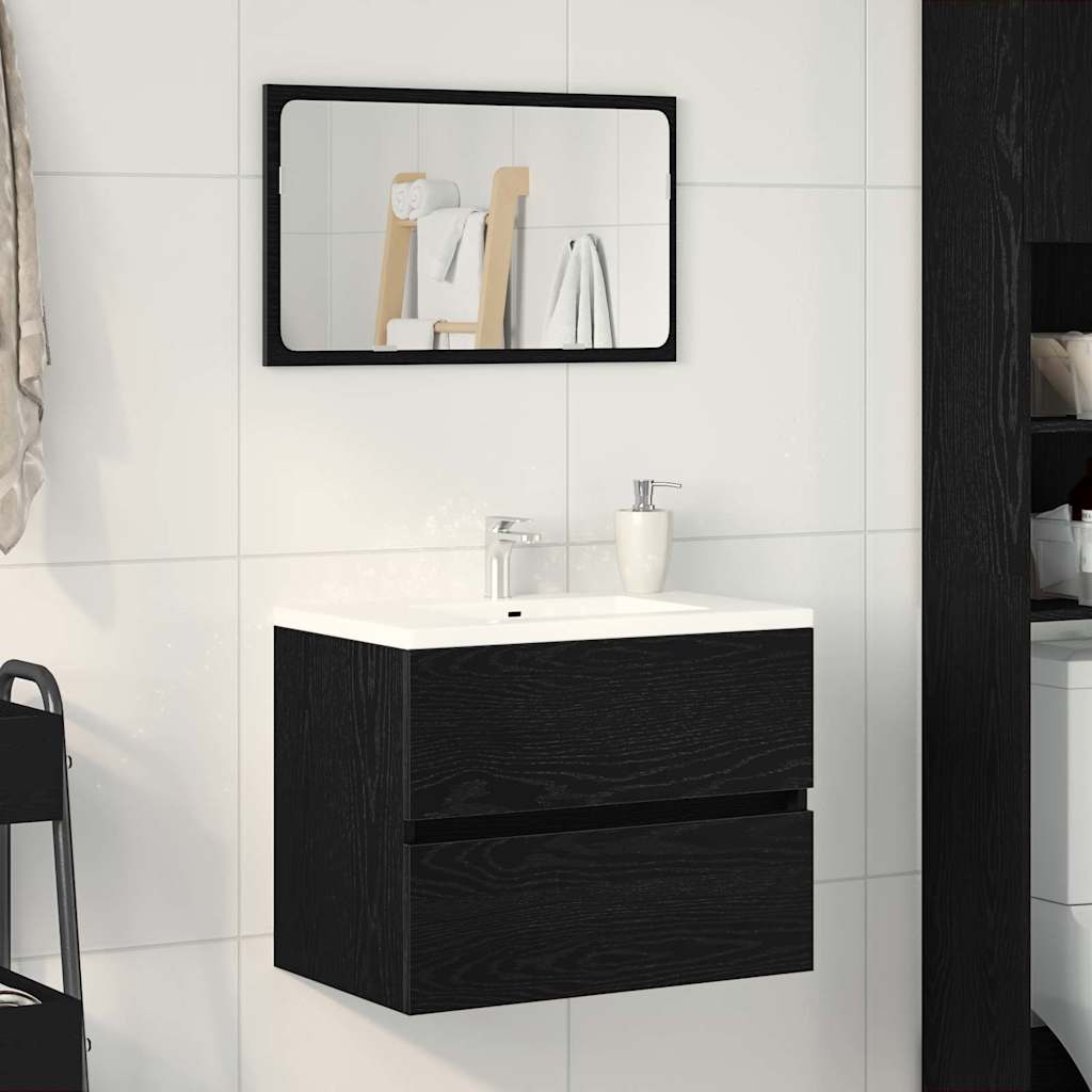 vidaXL Sink Cabinet Black Oak 60 x 38.5 x 45 cm Engineered wood