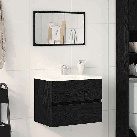 vidaXL Sink Cabinet Black Oak 60 x 38.5 x 45 cm Engineered wood