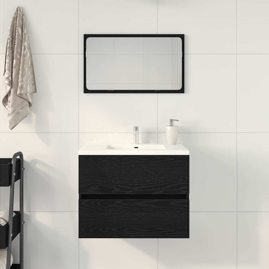 vidaXL Sink Cabinet Black Oak 60 x 38.5 x 45 cm Engineered wood