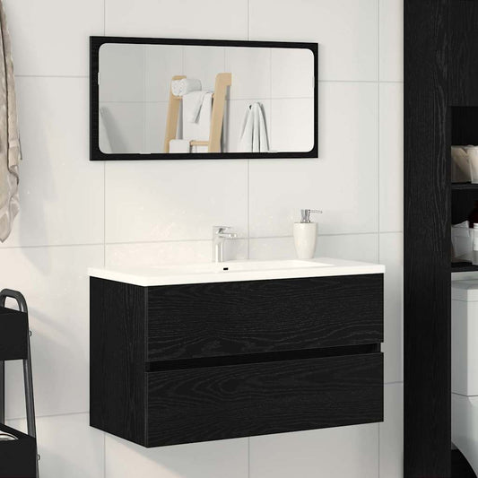 vidaXL Sink Cabinet Black Oak 80 x 38.5 x 45 cm Engineered wood