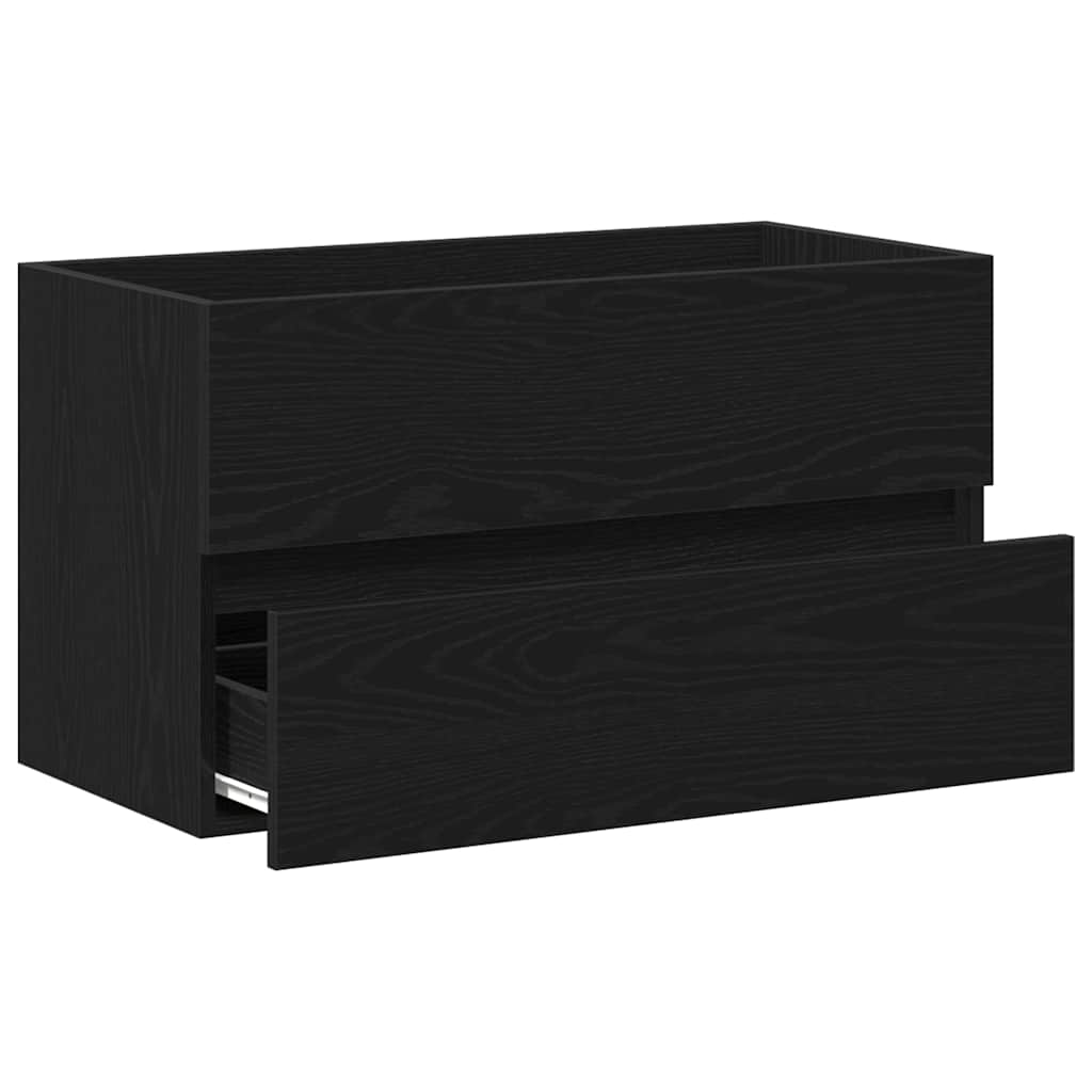 vidaXL Bathroom Sink Cabinet with Drawer Black Oak 80 x 38.5 x 45 cm