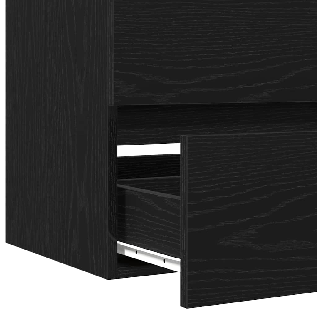 vidaXL Sink Cabinet Black Oak 90 x 38.5 x 45 cm Engineered wood