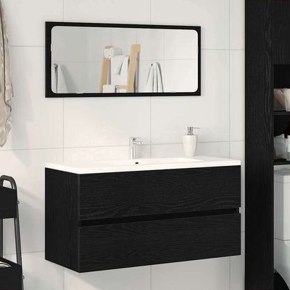 vidaXL Sink Cabinet Black Oak 90x38.5x45 cm Engineered Wood