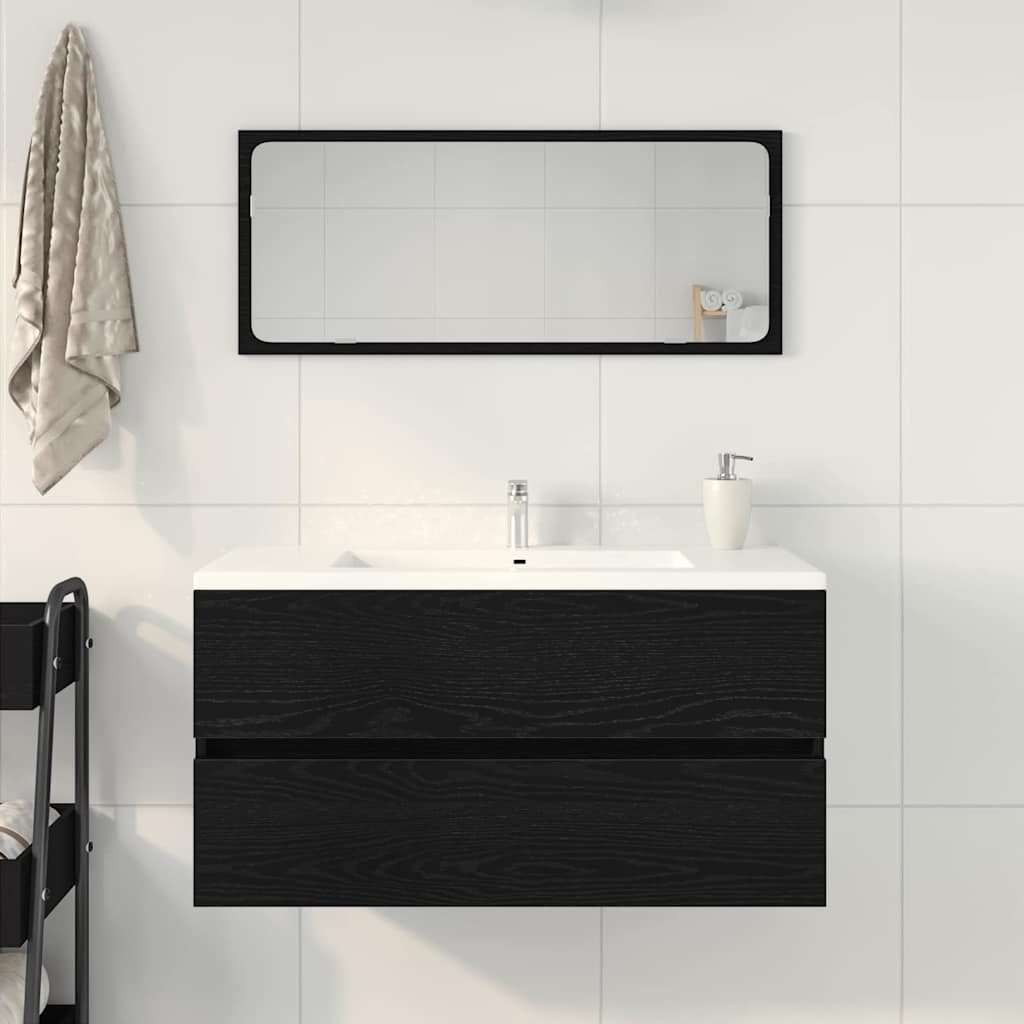 vidaXL Sink Cabinet Black Oak 90x38.5x45 cm Engineered Wood
