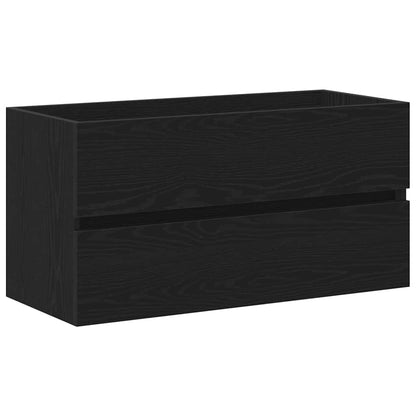 vidaXL Bathroom Sink Cabinet with Drawer Black Oak 90 x 38.5 x 45 cm