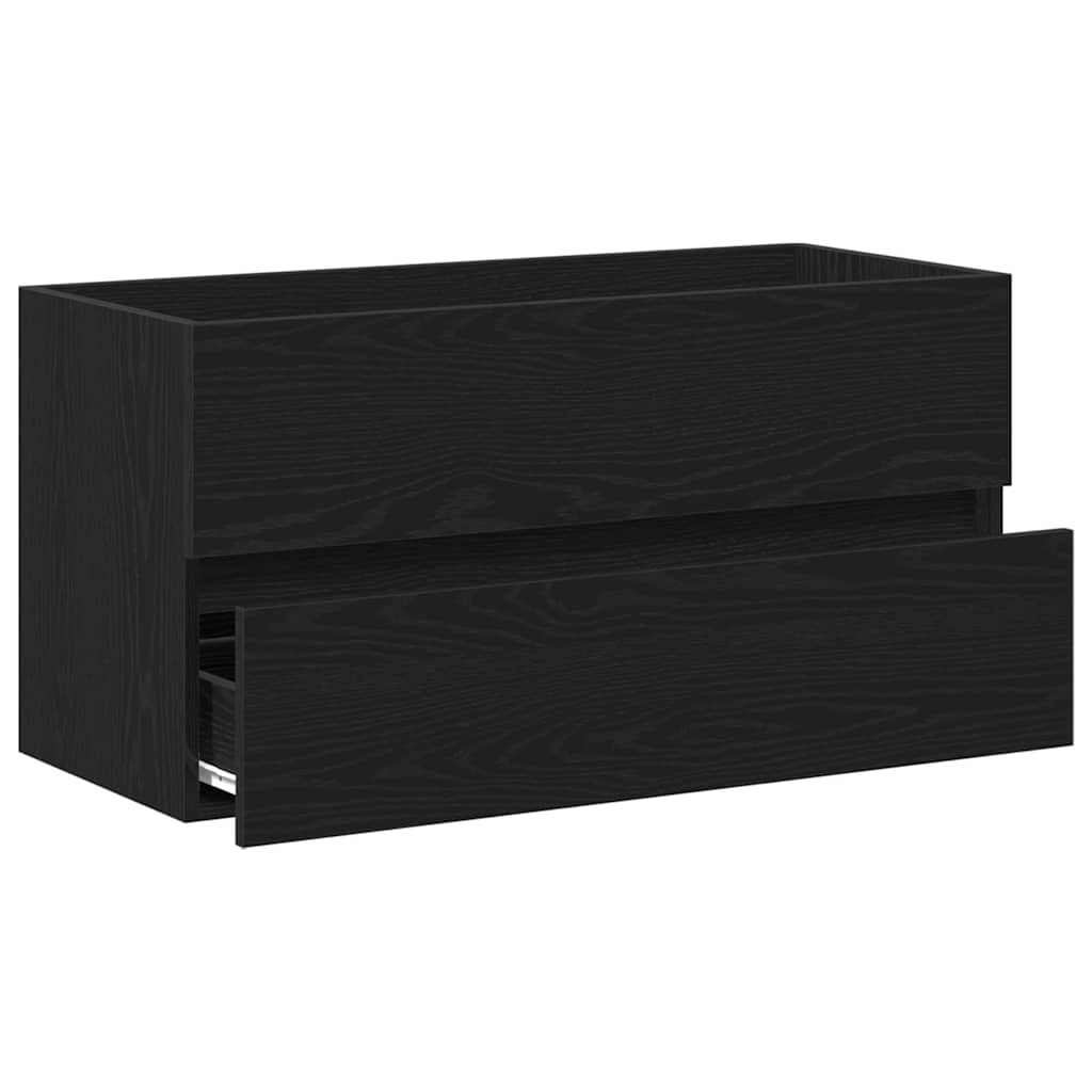 vidaXL Bathroom Sink Cabinet with Drawer Black Oak 90 x 38.5 x 45 cm
