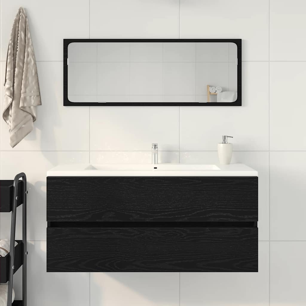 vidaXL Sink Cabinet Black Oak 100x38.5x45 cm Engineered Wood