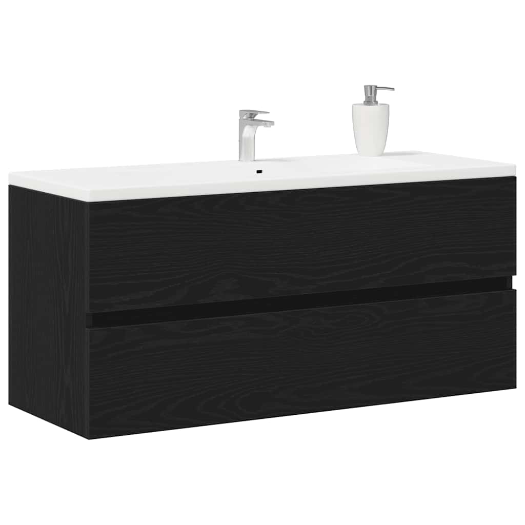 vidaXL Sink Cabinet Black Oak 100x38.5x45 cm Engineered Wood