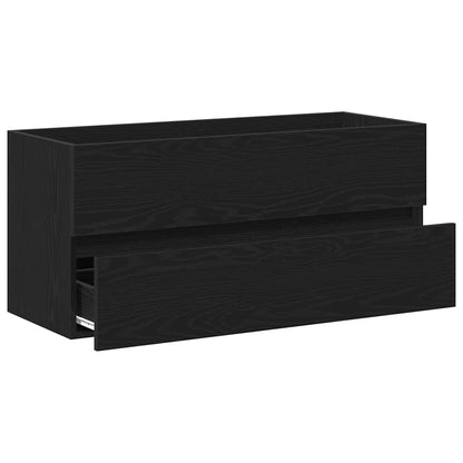vidaXL Sink Cabinet Black Oak 100x38.5x45 cm Engineered Wood