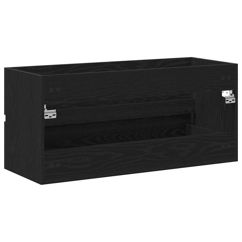 vidaXL Sink Cabinet Black Oak 100x38.5x45 cm Engineered Wood