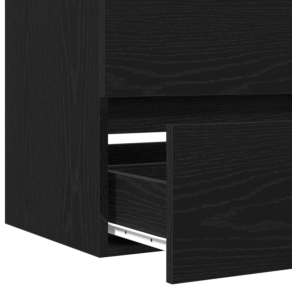 vidaXL Sink Cabinet Black Oak 100x38.5x45 cm Engineered Wood