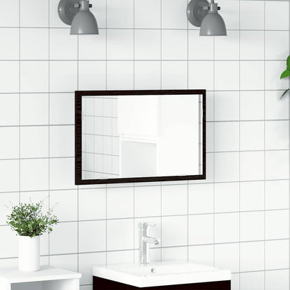 vidaXL Bathroom Mirror with LED Lights Black Oak 60x8.5x37 cm