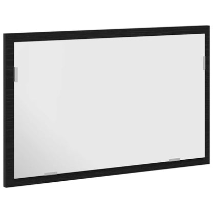 vidaXL Bathroom Mirror with LED Lights Black Oak 60x8.5x37 cm