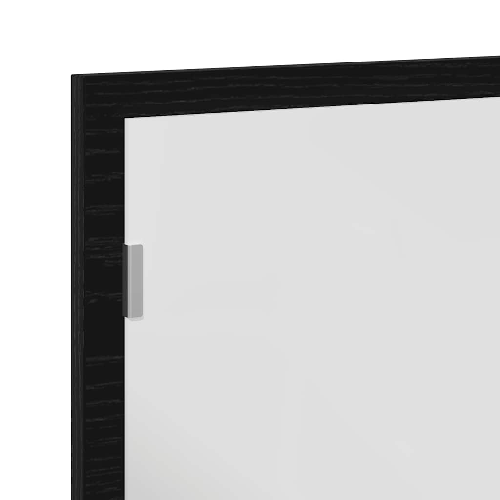 vidaXL Bathroom Mirror with LED Lights Black Oak 60x8.5x37 cm
