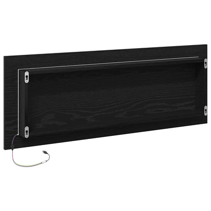 vidaXL LED Bathroom Mirror Black Oak 100 x 8.5 x 37 cm Glass