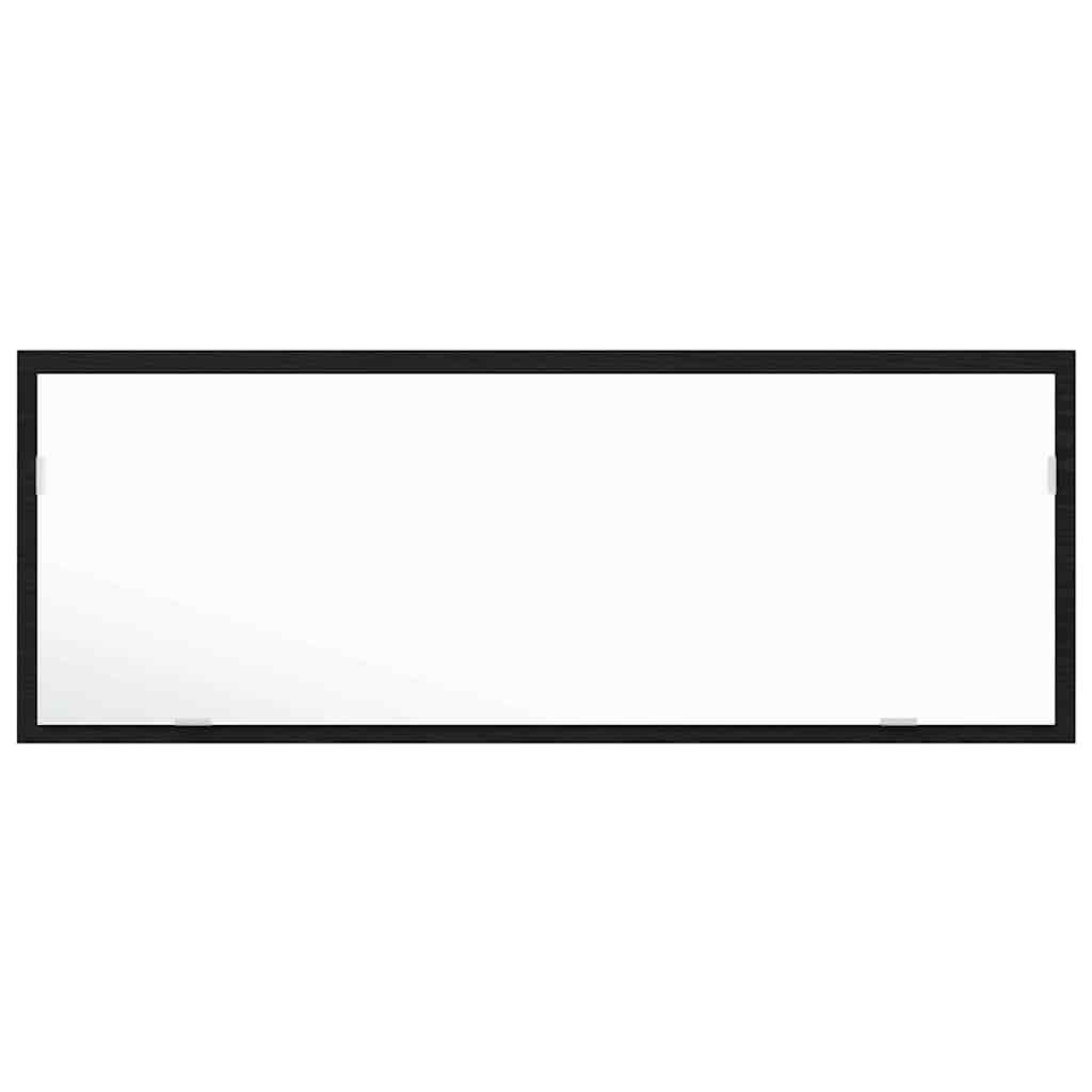 vidaXL LED Bathroom Mirror Black Oak 100 x 8.5 x 37 cm Glass