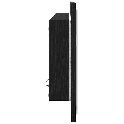 vidaXL LED Bathroom Mirror Black Oak 100 x 8.5 x 37 cm Glass