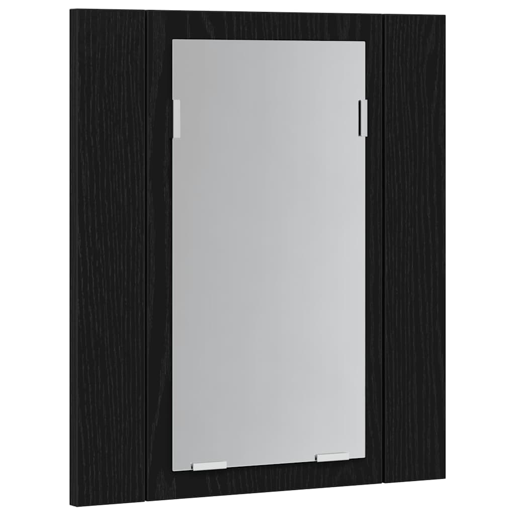 vidaXL LED Bathroom Mirror Cabinet Black Oak 40x12x45 cm Engineered Wood