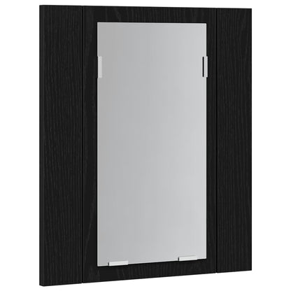 vidaXL LED Bathroom Mirror Cabinet Black Oak 40x12x45 cm Engineered Wood