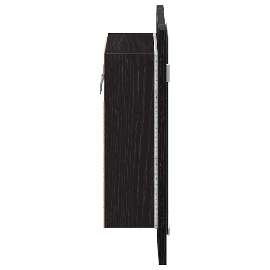 vidaXL LED Bathroom Mirror Cabinet Black Oak 40x12x45 cm Engineered Wood