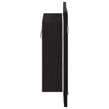 vidaXL LED Bathroom Mirror Cabinet Black Oak 40x12x45 cm Engineered Wood
