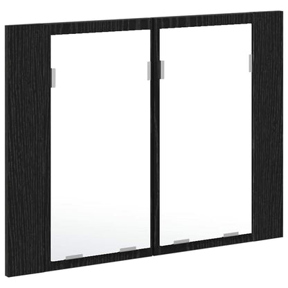 vidaXL Bathroom Mirror Cabinet with Shelf Black Oak 60 x 12 x 45 cm