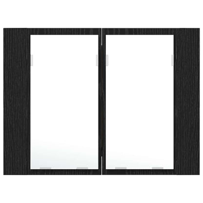 vidaXL Bathroom Mirror Cabinet with Shelf Black Oak 60 x 12 x 45 cm