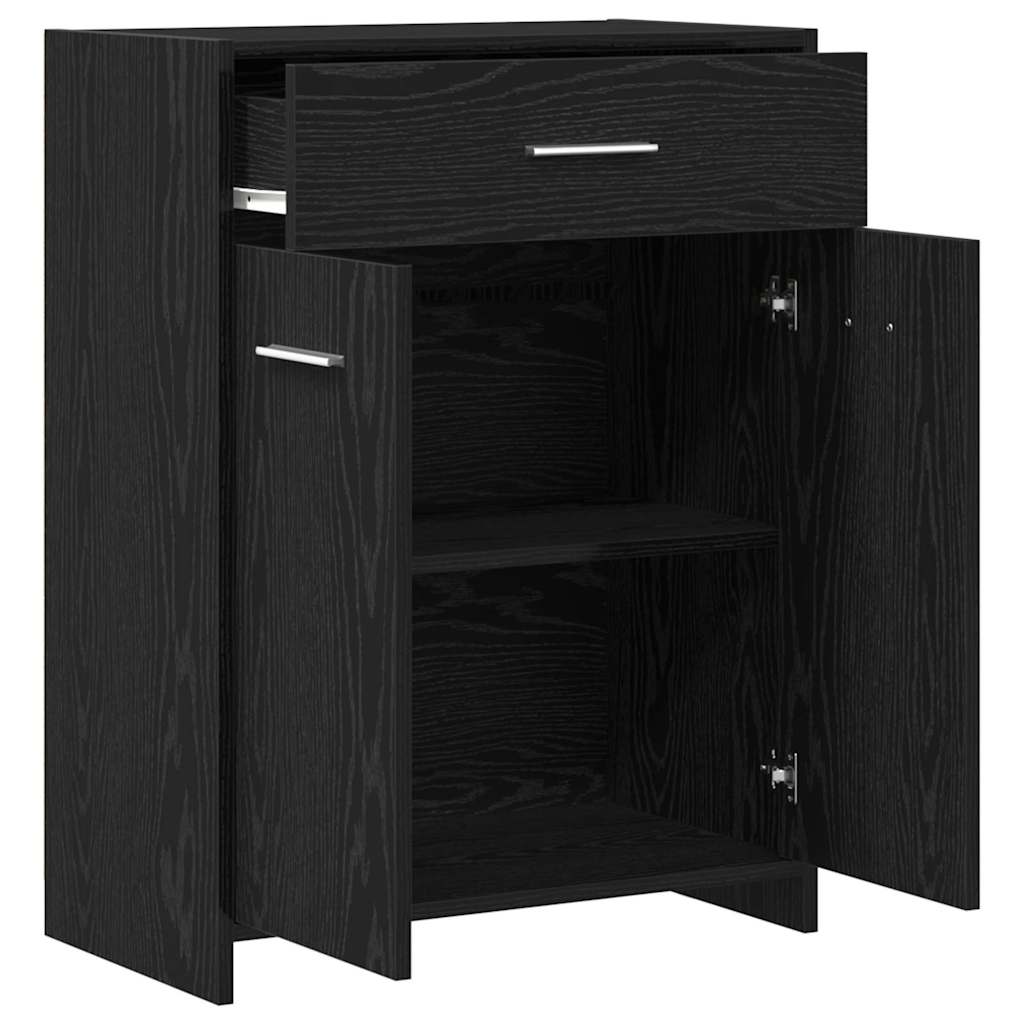vidaXL Bathroom Cabinet Black Oak 60 x 33 x 80 cm Engineered Wood