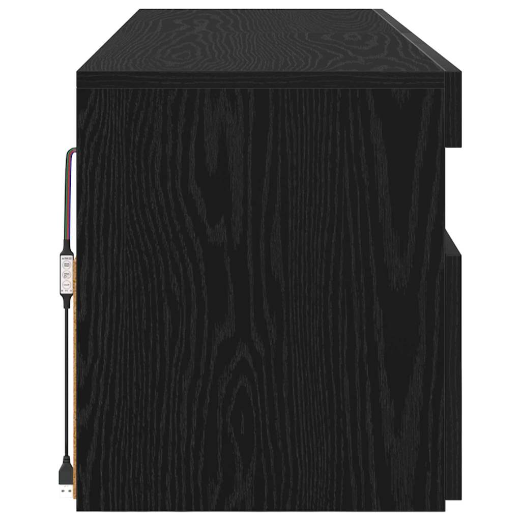 vidaXL TV Cabinet 2 pcs Black Oak 60 x 35 x 40 cm Engineered Wood