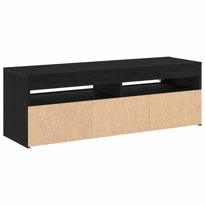 vidaXL TV Cabinet with LED Black Oak 120 x 35 x 40 cm Engineered Wood