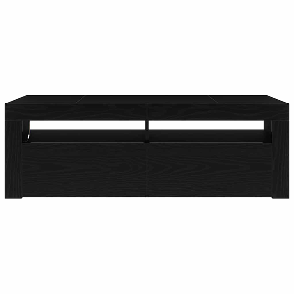 vidaXL TV Cabinet with LED Black Oak 120 x 35 x 40 cm Engineered Wood