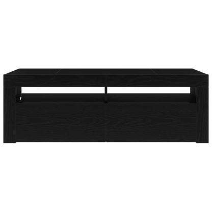 vidaXL TV Cabinet with LED Black Oak 120 x 35 x 40 cm Engineered Wood