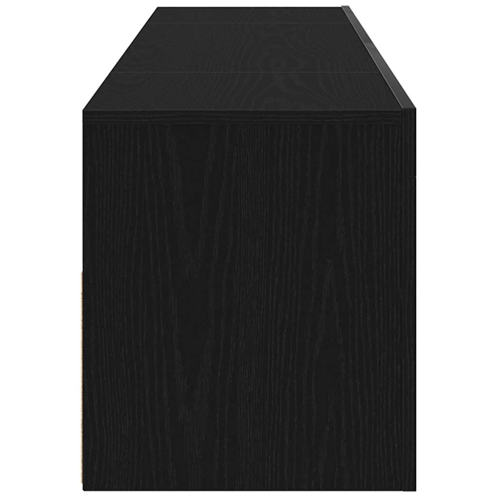 vidaXL TV Cabinet with LED Black Oak 120 x 35 x 40 cm Engineered Wood