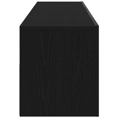 vidaXL TV Cabinet with LED Black Oak 120 x 35 x 40 cm Engineered Wood