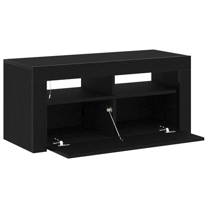 vidaXL TV Cabinet Black Oak 90 x 35 x 40 cm Engineered Wood