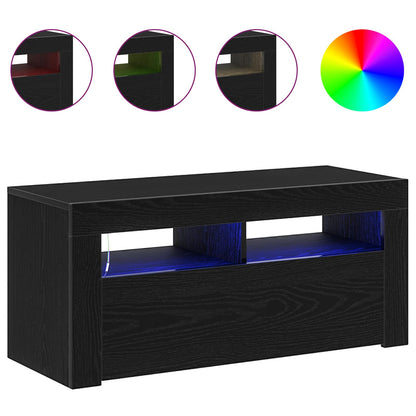 vidaXL TV Cabinet Black Oak 90 x 35 x 40 cm Engineered Wood