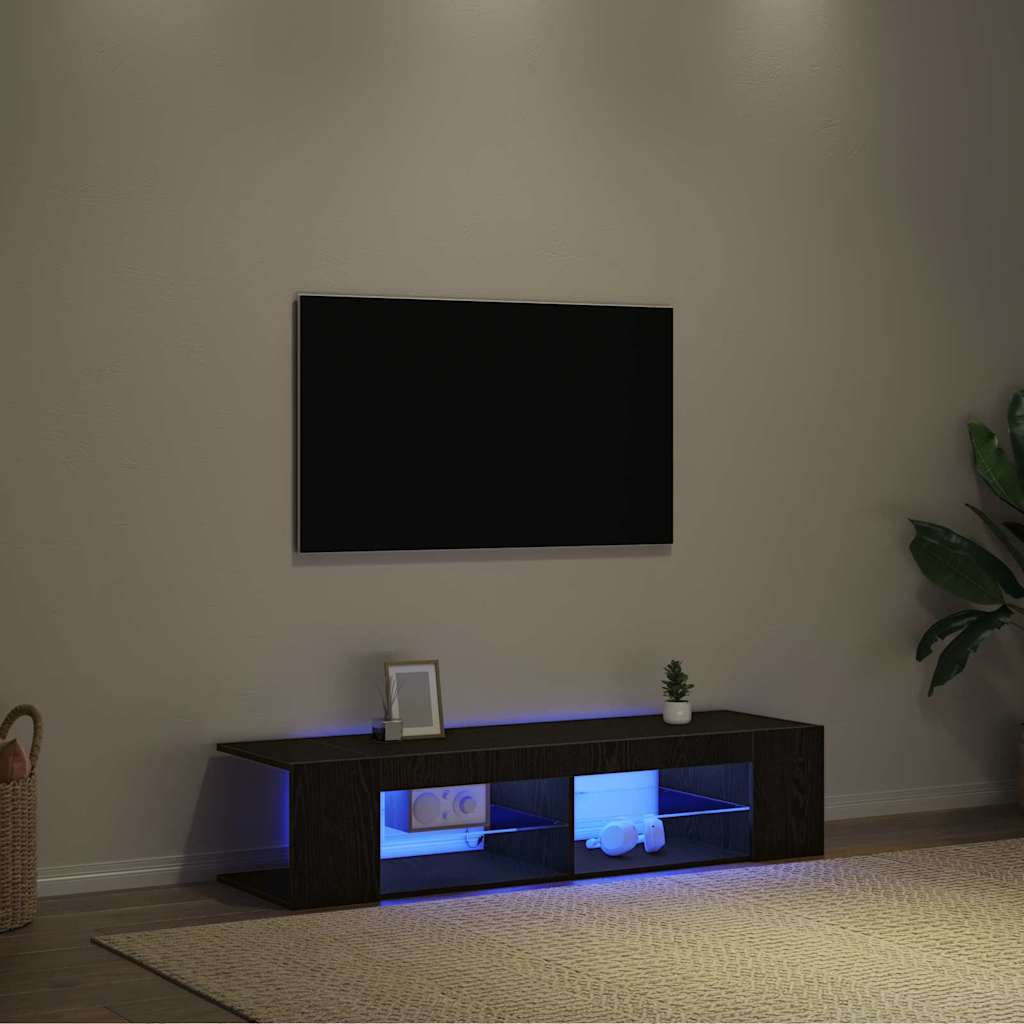 vidaXL TV Cabinet Black Oak 135 x 39 x 30 cm Engineered Wood