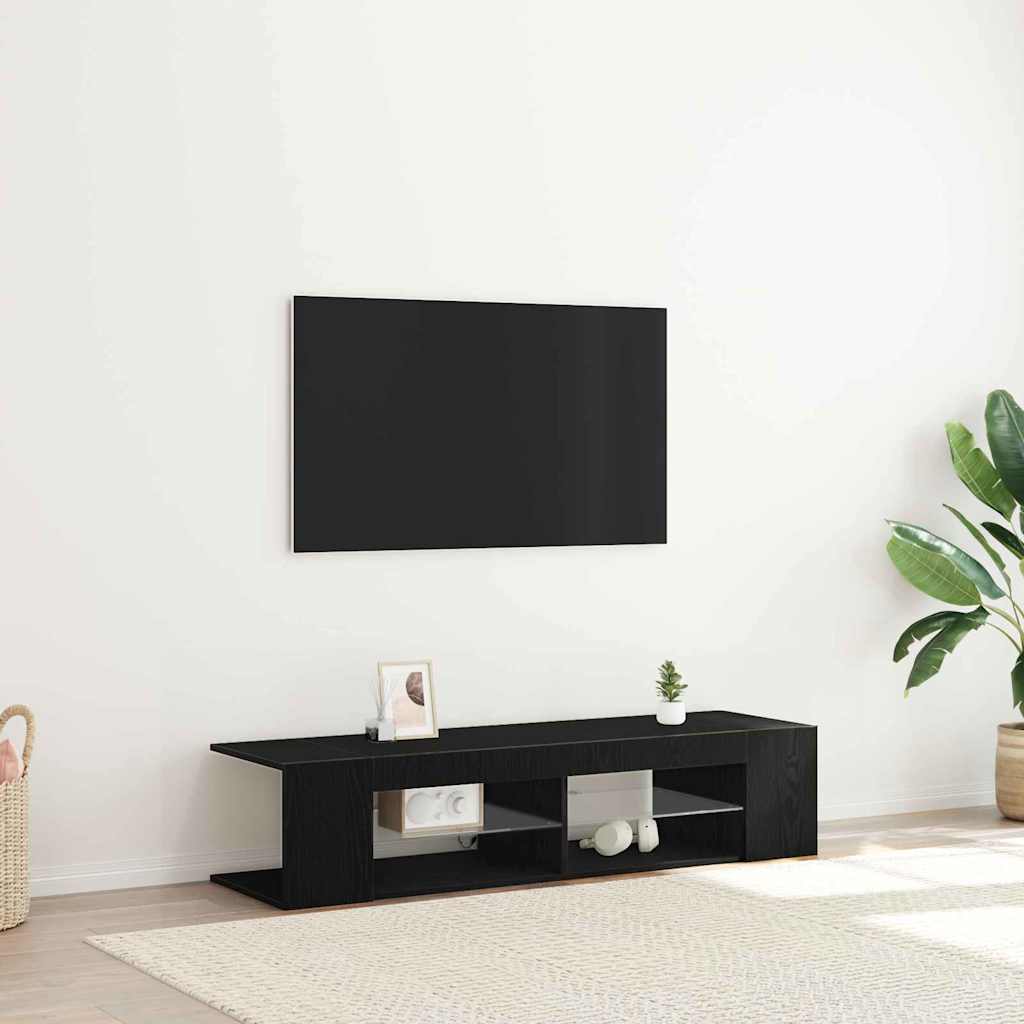 vidaXL TV Cabinet 135 x 39 x 30 cm Black Oak Engineered Wood