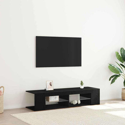 vidaXL TV Cabinet 135 x 39 x 30 cm Black Oak Engineered Wood