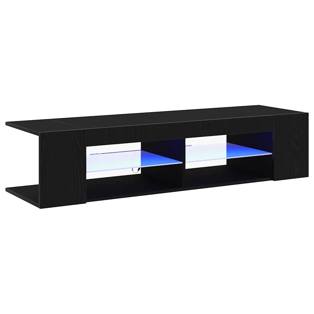 vidaXL TV Cabinet 135 x 39 x 30 cm Black Oak Engineered Wood