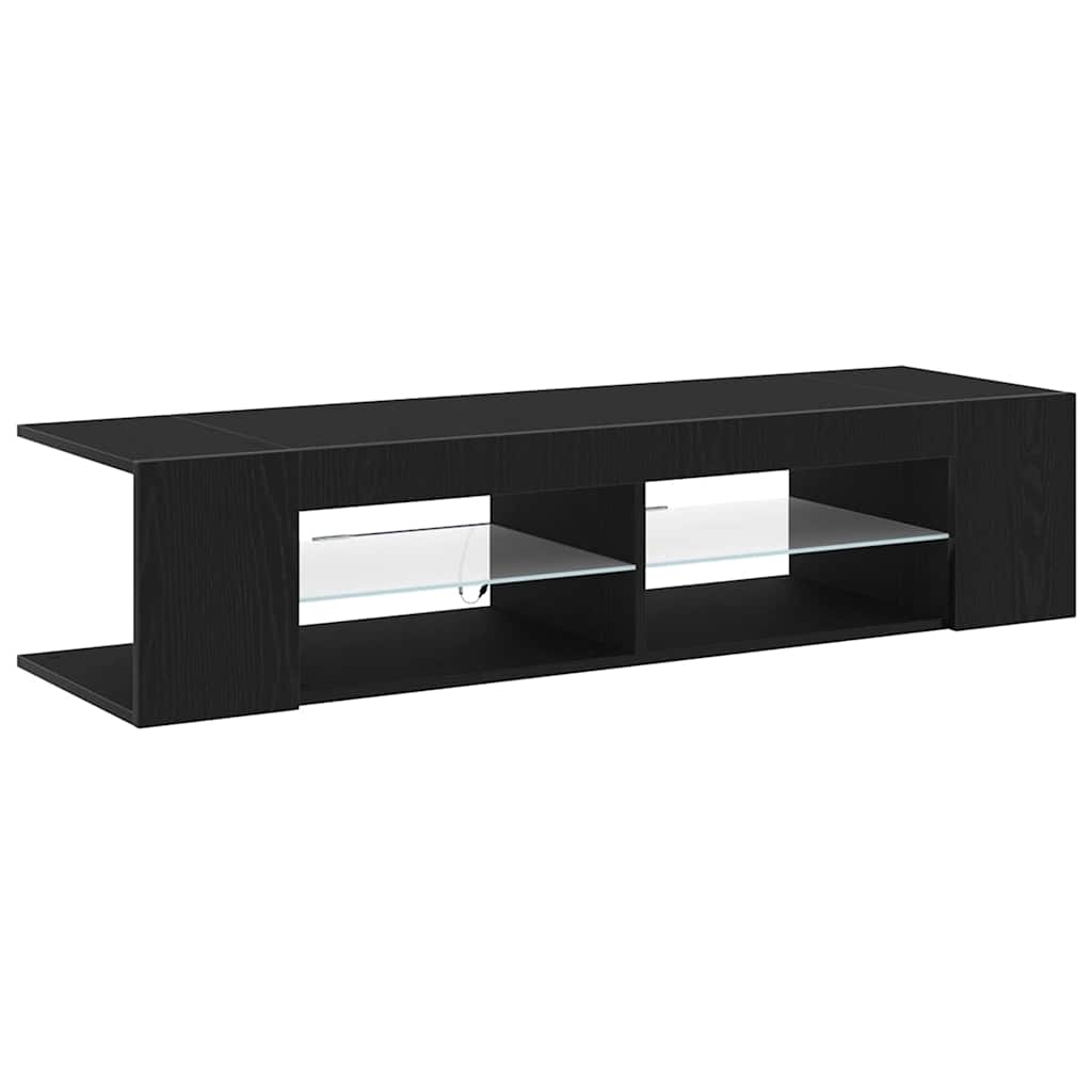 vidaXL TV Cabinet 135 x 39 x 30 cm Black Oak Engineered Wood